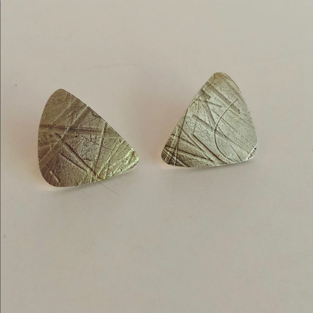 Vintage 80s Artisan made sterling silver earrings